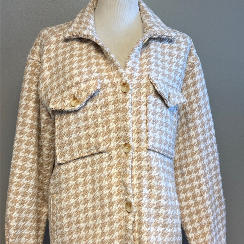 Pistola Medium Houndstooth Button-Front Jacket Be… - image 2
